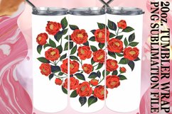 Heart Made with Flowers Tumbler Wrap Sublimation 20oz Product Image 1