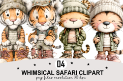 Whimsical Safari Clipart Watercolor PNG Product Image 1