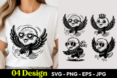 Flying Cartoon Owl SVG PNG Product Image 1