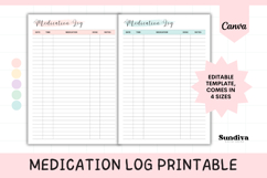 Medication Log Printable 2 | Medication Tracker Template Product Image 1