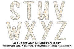 Cottage Floral Alphabet PNG Letters &amp; Numbers 300DPI Product Image 4