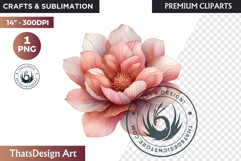 Pink Rose Gold flower Clipart, Abstract Flowers Wedding PNG Product Image 1