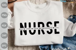 Nurse Life SVG Design / Nurse Smart, Strong, Caring SVG Product Image 1