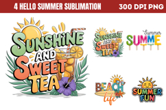Hello Summer Sublimation PNG Product Image 1
