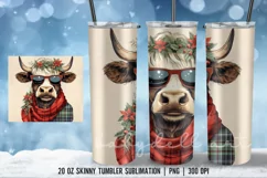 Christmas Animal Tumbler Wrap Sublimation Designs|Skinny Product Image 2