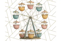 Vintage Carnival Animals Clipart PNG, Retro Circus Elements Product Image 4
