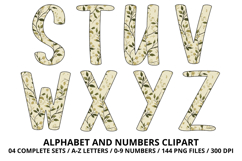 Cottage Floral Alphabet PNG Letters &amp; Numbers 300DPI Product Image 4