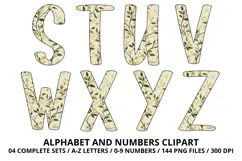 Cottage Floral Alphabet PNG Letters & Numbers 300DPI Product Image 4