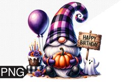 Halloween Gnome Sublimation, Birthday Gnome Clipart PNG Product Image 1