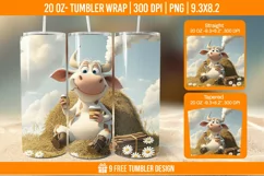 Highland Cow Tumbler Wrap Designs, Sublimation Wrap Product Image 1