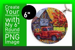 Rustic Truck Autumn Round Design PNG Print Product Image 1