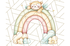 Pastel Plushie Rainbow Clipart PNG, Nursery Baby Animals Png Product Image 4