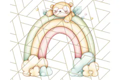 Pastel Plushie Rainbow Clipart PNG, Nursery Baby Animals Png Product Image 4