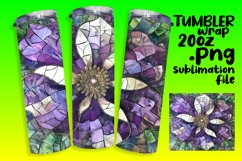 Glitter Flower Tumbler Wrap Sublimation 20oz Product Image 1