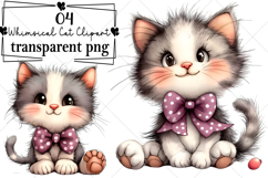 Whimsical Cat Clipart Watercolor PNG Product Image 1