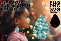 Vibrant Pearlesque Teardrop Earring Sublimation Product Image 1