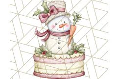 Christmas Cake Clipart PNG, Cottagecore Holiday Desserts Product Image 4