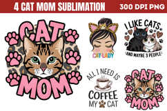 Cat Mom Sublimation Bundle PNG Product Image 3