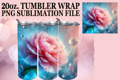 Cheerful Sublimation 20oz tumbler wrap, 3D Flower Product Image 1