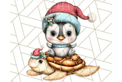 Christmas Penguins The Beach Clipart PNG, Tropical Holiday Product Image 4