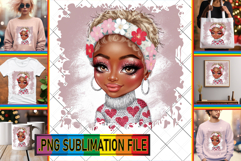 Cheerful TSHIRT Art PNG, Afro Girl Product Image 1