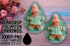 Festive 3D Gingerbread Man Teardrop Earrings Design Product Image 1