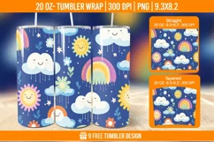 Day And Night Tumbler Wrap Designs, Sublimation Wrap Product Image 1