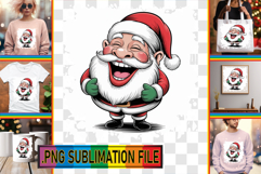 Radiant TSHIRT Gift Ideas PNG, Funny Santa Product Image 1