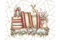 Christmas Book Clipart, Festive Reading PNG Illustrations Product Image 4
