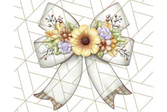 Fall Bow Clipart, Autumn Hair Bows PNG, Fall Ribbon Png Product Image 4