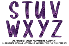Halloween Alphabet Clipart PNG, watercolor letters doodle Product Image 4