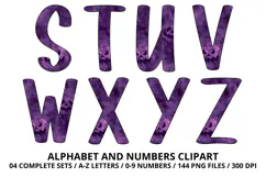 Halloween Alphabet Clipart PNG, watercolor letters doodle Product Image 4