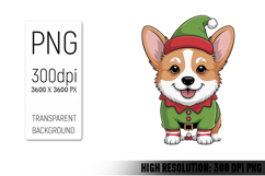 Cute Christmas Dog, Animal Sublimation Clipart PNG Product Image 1