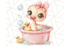 Safari Animal Babies in Bubble Baths, Cute Jungle Animal PNG Product Image 4