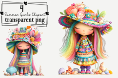 Summer Girls Clipart Watercolor PNG Product Image 1