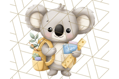Cute Back to School Animals PNG Clipart with Books &amp; Bags Product Image 4