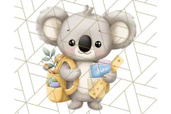 Cute Back to School Animals PNG Clipart with Books & Bags Product Image 4