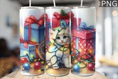 Christmas Cat Tumbler Wrap - Christmas Tumbler PNG Design Product Image 1