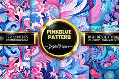 Pinkblue Patterb Digital Papers - 04 Variations Product Image 1