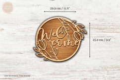 Welcome Floral Door Sign Laser Cut | Wooden Door Hanger Product Image 3