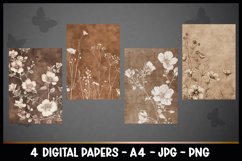 4 Vintage Boho Florals Digital Papers I Junk Journal Pages Product Image 2