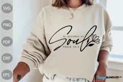 He Restores My Soul-Psalm 23:3 / Christian Quote SVG Product Image 1