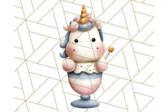 Cute Dessert Unicorn PNG Clipart with Cupcakes & Candies Product Image 4