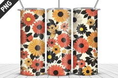 3D Prettiest Flowers Tumbler Wrap | Sublimation Design Product Image 1