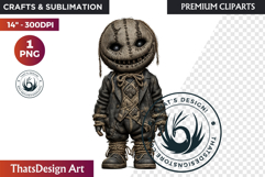 Voodoo doll Halloween Clipart, black Magic gothic witchcraft Product Image 1