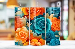 Orange Floral Mirage Tumbler Wrap | Sublimation PNG design Product Image 3