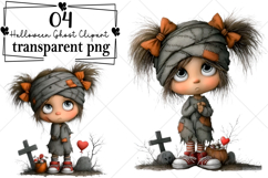 Halloween Ghost Clipart Watercolor PNG Product Image 1