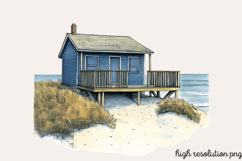 Watercolor Coastal Clipart PNG Product Image 1