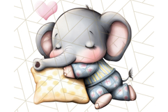 Sleeping Baby Animals PNG, Cozy Pajama Bedtime Clipart Png Product Image 4