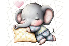 Sleeping Baby Animals PNG, Cozy Pajama Bedtime Clipart Png Product Image 4
